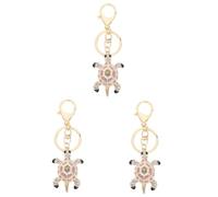 SOIMISS 3pcs Diamond Turtle Keychain Pendant Creative Delicate Metal Bag Accessory Unique Rhinestone Decor for Organizing Keys All Occasions Adorable and Design