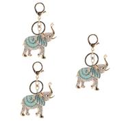 SOIMISS 3pcs Elephant Keychain Charm for Women Sparkling Crystal Pendant Cute Backpack Accessory for Elephant Key Jewelry