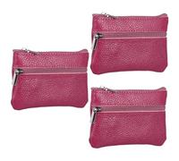 SOIMISS 3pcs Fashion Mini Coin Bag Small Coin Purse Zipper Leather Storage Bag Women Pouch Men Purse Daily Essential