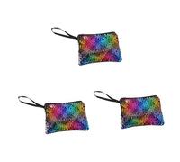 SOIMISS 3pcs Fashion Sequins Mini Purse Makeup Bag for Women Coin Pouch Stylish Toiletry Bag Travel Handbag Sequins Purse Girl