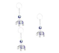 SOIMISS 3pcs Feng Shui Lucky Eye Elephant Key Chain Keyring Eye Keychain Evil Keychain Blessing for Women Key Charm Elephant Presents