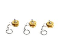 SOIMISS 3pcs Fishing Reel Keyring Key Chain Miniature Accessories Real Moving Parts for Dad