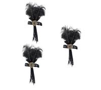 SOIMISS 3pcs Flapper Fascinator Long Tassel Headband for Parties Weddings and Tea Gatherings Elegant Women Accessory Minimalist Design and Impressive Color Options