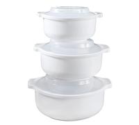 SOIMISS 3pcs Food Storage Bowl Refrigerator Food Bowl Preservation Container White Microwave Safe Multifunctional Use Grade Pp Material for Kitchen Storage