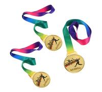 SOIMISS 3pcs Gold Baseball Award Medals with Neck Ribbons Sports Competition Trophy Prizes for Adults Metal Medals for Tournament Celebrations and Gaming Events