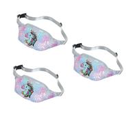 SOIMISS 3pcs Gradient Colorful Sequin Crossbody Bag for Girls Versatile Waist Pack Shiny Pu Material for Daily Use Shopping and Parties
