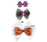 SOIMISS 3pcs Halloween Hair Clips Bat Bow Hairpin for Women Party Spider Headwear Accessories for Women