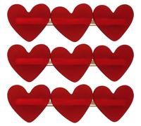 SOIMISS 3pcs Heart-shaped Hair Clips Barrette Set in Red Plastic Alloy Sturdy Luxurious Everyday Essentials Not Easy to Break Hair Accessory for Women