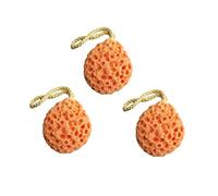 SOIMISS 3Pcs Honeycomb Bath Sponge Set Natural Exfoliating Shower Brush for Adults Soft Hydrophilic Bath Sponge for Cleansing and Massaging Durable and Chemical Orange
