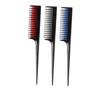 SOIMISS 3pcs Household Tip Tail Combs Set Plastic Hair Styling Combs for Barber and Salon Use with Black, Red and Blue Colors
