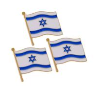 SOIMISS 3pcs Israel Flag Brooch Pins Lapel Badges for Clothing Backpack Shirt Patriotic Independence Day Accessories Creative Souvenir Collectible