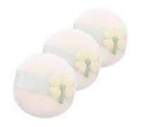 SOIMISS 3pcs Jumbo Shamrock Makeup Puff Reusable Fluffy Powder Applicator for Loose Powder Washable and Travel Friendly Soft Velvet with Decorative Embroidery for All Skin Types