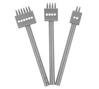 SOIMISS 3Pcs Leather Stitching Punch Tool High Performance Metal Handheld Leatherwork Puncher DIY Crafting with Standard Tooth Pitch for Sewing and Stamping Leather Goods