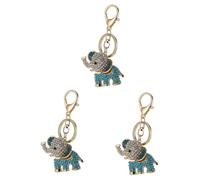 SOIMISS 3pcs Lovely Rhinestone Elephant Keychain Pendant Cute Diamond-Encrusted Key Ring for Bags Portable Key Holder for Parties Birthdays Christmas Valentine Day