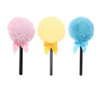 SOIMISS 3pcs Makeup Powder Applicator Set with Lollipop Handle Soft Plush Velour Face Powder Applicators for Blush Suitable for Dry and Wet Use Cosmetic Brush Tools for Women