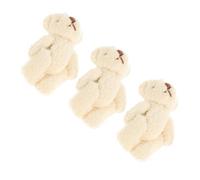SOIMISS 3pcs Mini Jointed Bear Dolls DIY Craft Kit Tiny Plush Bears Velvet Lightweight and Stuffed for Creative Handmade Accessories and Decorations