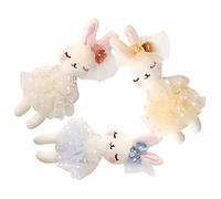 SOIMISS 3pcs Mini Plush Bunny Dolls, 5-inch Soft Stuffed Rabbit Toys for Diy Crafts, Pastel Bunny Ornaments for Headbands & Clothing Decor, Tiny Fabric Animal Appliques for Sewing