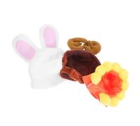 SOIMISS 3pcs Pet Costume Hats for Small Dogs and Kittens Adjustable Bunny Ears Reindeer Antlers Sunflower Headwear Party Birthday Photo Prop Accessory