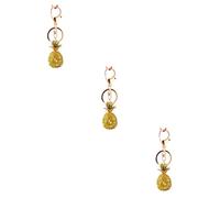 SOIMISS 3pcs Pineapple Keyring Rhinestone Inlaid Pendant Keychain Girls Car Bag Accessory for Birthdays Valentine Day Special Occasions Yellow