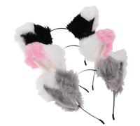 SOIMISS 3pcs Plush Cat Ears Headband for Soft Fuzzy Animal Ear Hairbands for Halloween Costume Cosplay Masquerade Party Accessories Comfortable Roleplay Headwear