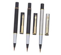 SOIMISS 3pcs Portable Fountain Ink Brush Pen with Flexible Stainless Steel Refillable Tips for Calligraphy Lettering Sketching Chinese Japanese Sumi Painting Signature
