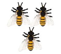 SOIMISS 3pcs Realistic Bee Figurine Plastic Insect Models for Educational Play Imaginative Storytelling Skill Development Cake Toppers and Nature Learning Tools