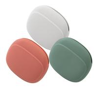 SOIMISS 3pcs Small Silicone Earphone Bags Cable Organizer Travel Accessories Case for Electronics Sundries Storage Quiet Grey, Bamboo Green, Bud Red