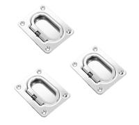 SOIMISS 3pcs Stainless Steel Flush Door Pull Handles Trap Door Latch for Boats Steel Recessed Hatch Handle Durable Elegant Design for Yachts and Environments