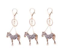 SOIMISS 3pcs Stylish Zebra Diamond Keychain Holder Bling Bag Pendant for Handbags Backpack and School Bags Cute Decorative Keyring Durable Design for