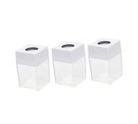 SOIMISS 3Pcs Transparent Magnetic Lid Paper Clip Holder Creative Square Storage Container for Office Desk Organization and Item Storage