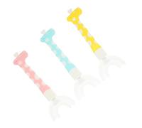 SOIMISS 3Pcs U Shaped Toothbrush Manual Oral Cleaning Tool for Years Old Ergonomic Soft Brush Head for Developing Habits Durable Materials Design Yellow
