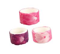 SOIMISS 3pcs Washi Tape Floral Petal Stickers Self Adhesive Decorative Paper for Scrapbooking DIY Crafts Journals Planners in Wine Red Pink Purple