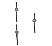 SOIMISS 3pcs Watch Woman Female Wrist Ornament The Decor Birthday Ordinary Glass Mirror Black