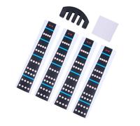 SOIMISS 4/4 Violin Fingerboard Sticker Note Marker Pack with Dark Blue Finger Positions, Random Five-claw Mute and Cleaning Cloth for Beginner Practice and Scale Training