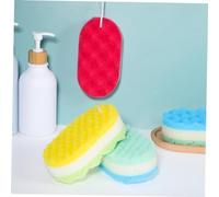 SOIMISS 4 Pcs Bath Sponges Body Scrub Sponge with Hanging Rope Gentle Exfoliating Shower Loofahs for Skin Cleaning and Resilient Bathroom Supplies in Vibrant Colors