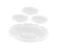 SOIMISS 4 Pcs Clear Glass Tea Saucer Transparent Round Coffee Plate Multi-use Snack Dish for Home Party Kitchen Serving and Tea Bag Rest