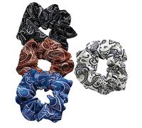 SOIMISS 4 pcs Floral Fabric Hair Ties for Women Elastic Scrunchies Yellow Black Dusty Vintage Blue Stylish Hair Accessories for Versatile Gentle Ponytail Holders