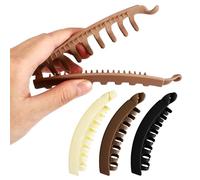 SOIMISS 4 Pcs Hair Claw Clips for Thick and Fine Hair Plastic Matte Banana Clips with Smooth Surface Long Strip Shape for Women