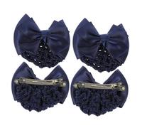 SOIMISS 4 pcs Women Hairnet Bow Clips for Buns Stable Elastic Mesh Hair Net with Decorative Bow Suitable for Nurses Waitresses Work and Casual Occasions Easy to Wear Hair Accessories