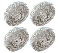 SOIMISS 4 Rolls Self Adhesive Rhinestone Ribbon Sparkling Bling Tape with Rhinestones Elegant Shine Dazzling Touch for Present Wrapping and Celebration Crafts
