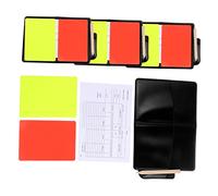 SOIMISS 4 Sets Multi Function Soccer Referee Cards with Portable Folding Wallets Durable PU Material Easy Access Yellow and Red Cards for Football Match Officials