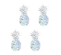 SOIMISS 4 Sheets Pineapple Shaped Window Decals Decorative PVC Stickers with Refraction Effect for Window and Furniture, Creative Suncatchers for Unique Visual Effect