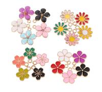 SOIMISS 40pcs Alloy Flower Charms Bulk with Realistic Daisy Cherry Blossom Pendants for DIY Jewelry Making Lightweight Floral Dangle for Bracelets Necklaces Earrings Craft Accessories