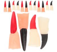 SOIMISS 40pcs Halloween Witch Cosplay Fake Fingernails Set, Black and Red 8x2cm 6x2cm Sizes, Halloween Prank Props for Party and Costume Accessories