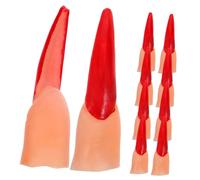 SOIMISS 40pcs Halloween Witch Fingers Fake Nail Covers Curved Plastic Severed Finger Props for Cosplay Costume Scary Bloody Reusable Trick Accessories