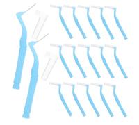 SOIMISS 40pcs Interdental Brushes Angled Dental Interspace Toothbrush Plastic Soft Oral Flosser Brush for Teeth Cleaning Orthodontic Care