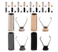 SOIMISS 40pcs Metal Cord End Locks Set, Alloy Decorative Drawstring Stoppers with 7mm Diameter, 18mm Height, 5mm Hole, Silver Gunmetal Gold Matte Black, for Hats Hoodies Backpack DIY