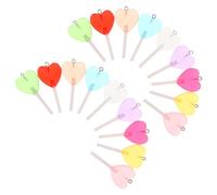 SOIMISS 40pcs Resin Candy Lollipop Charms Heart Shape - DIY Jewelry Making Pendants for Earrings, Keychains, and Party Favors - ’ Play Food Accessories for Pretend Kitchen