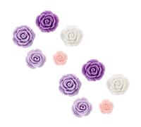 SOIMISS 40Pcs Rose Shaped Pushpins Purple Thumb Tacks Decorative Map Accessories Small Multi Function Thumbtacks for Office Craft Photo Wall Geography Lessons Daily Use