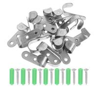 SOIMISS 40Pcs Waterproof Trailer Tarpaulin Hooks with Screws, Green Expansion Anchors, Metal Camping and Rv Outdoor Hangers for Tarp Grommet, Awning, and Cargo Tie Down Accessories